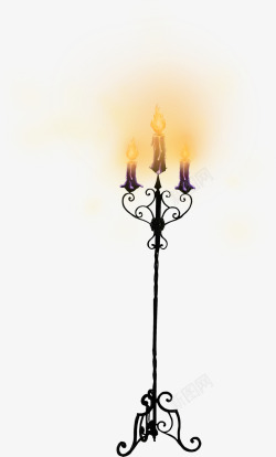 蜡烛台燃烧的蜡烛素材