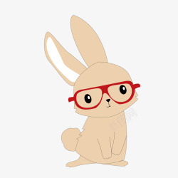 卡通可爱的眼镜兔子矢量图素材