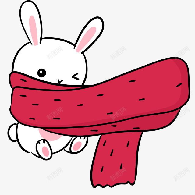 兔子小白兔红围巾png免抠素材_新图网 https://ixintu.com 兔子 围巾 小白兔