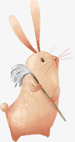 手绘卡通大耳兔兔子素材
