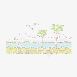 手绘与风景系列海边风景高清图片