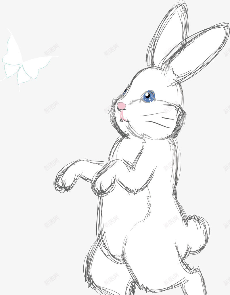 素描兔子矢量图ai免抠素材_新图网 https://ixintu.com 兔子 创意 动物 卡通 手绘 素描 设计 矢量图