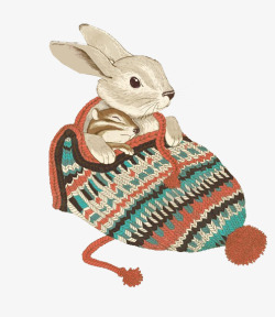 兔子与松鼠帽子素材