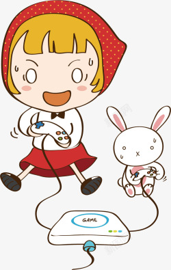 游戏兔子素材卡通女孩高清图片