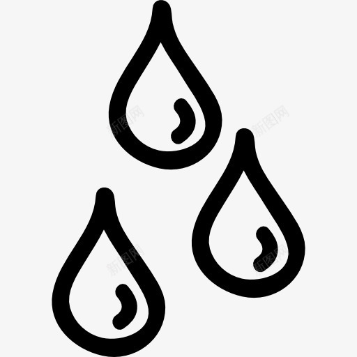 水滴手绘轮廓图标png_新图网 https://ixintu.com 天气 手绘 水 滴 滴液 符号 雨 食品 饮料