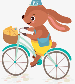 骑单车的兔子矢量图素材