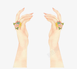 花朵戒指双手高清图片