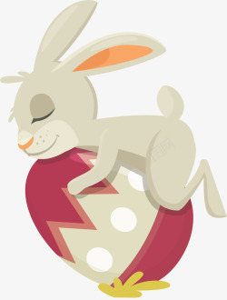 抱着彩蛋抱着彩蛋的可爱兔子矢量图高清图片