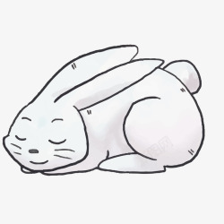 卡通睡觉的可爱小兔子矢量图素材
