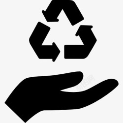 回收再利用手举着回收标志图标高清图片
