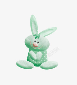 绿色卡通兔子素材