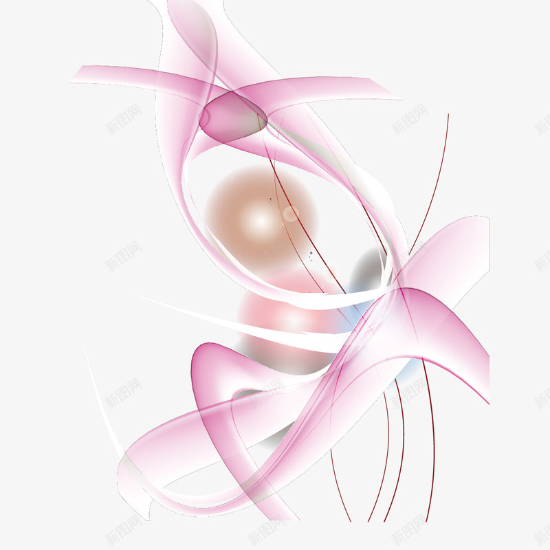 粉色曲线和光点png免抠素材_新图网 https://ixintu.com 光点 曲线 粉色曲线