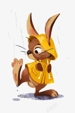雨衣插画兔子高清图片