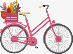 后座粉红色自行车矢量图高清图片