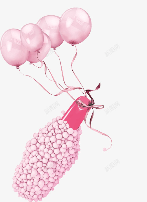 粉红气球漂浮装饰png免抠素材_新图网 https://ixintu.com 气球 漂浮 粉红 装饰