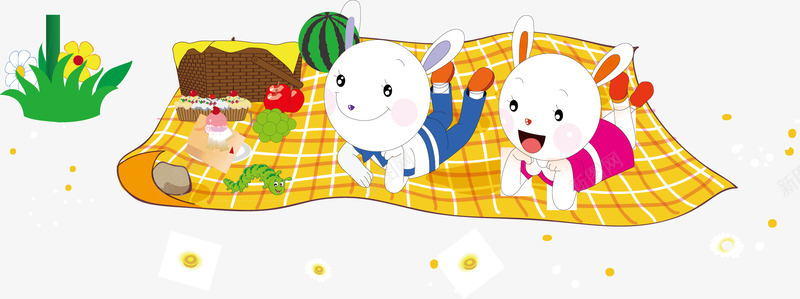 地毯餐布兔子卡通海报矢量图ai免抠素材_新图网 https://ixintu.com 兔子 兔子卡通 卡通兔子 地毯 矢量图