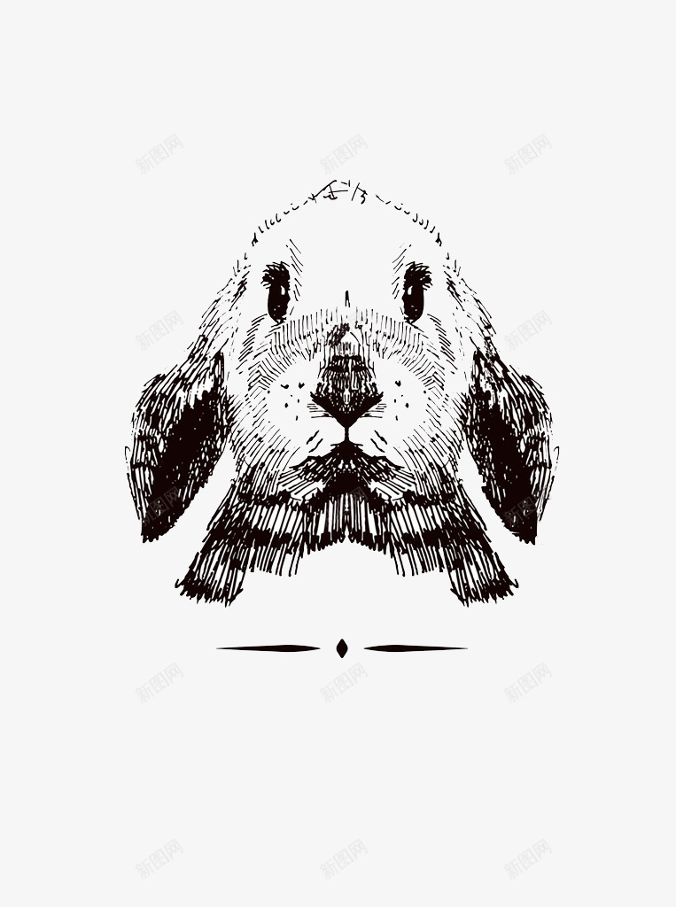 素描兔子png免抠素材_新图网 https://ixintu.com 兔子 动物 头像 手绘 皮毛 眼睛 碳素 素描 耳朵