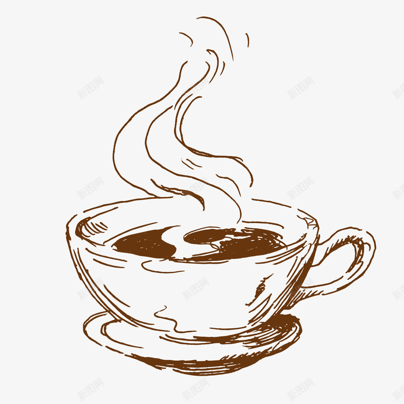手绘茶咖啡png免抠素材_新图网 https://ixintu.com 咖啡 咖啡首页 手绘 茶 茶画