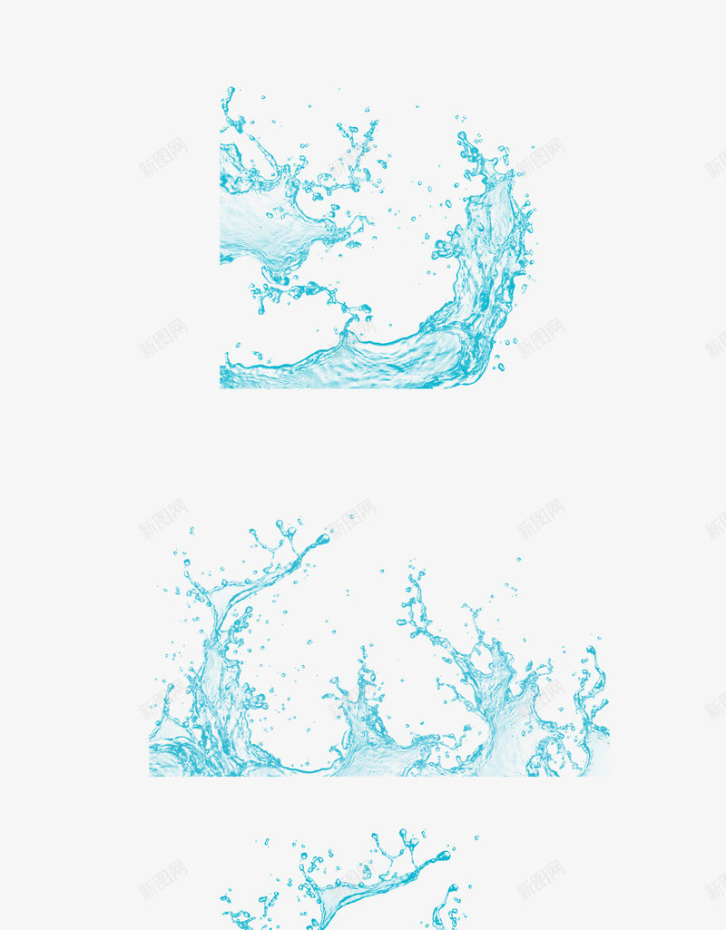 蓝色动感水花png免抠素材_新图网 https://ixintu.com 动感 水 水滴 水珠 水花 蓝色