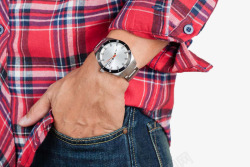 时尚牛仔裤名牌手表写真高清图片