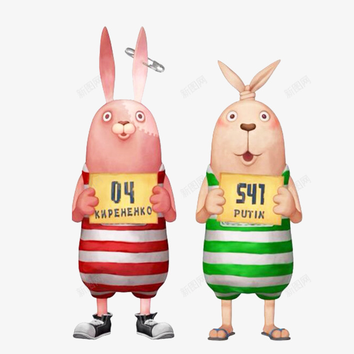 动漫节疯狂的兔子png免抠素材_新图网 https://ixintu.com 动漫节 好朋友 疯狂的兔子 红衣服 绿衣服