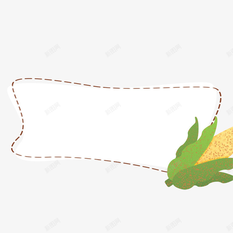 卡通背景png免抠素材_新图网 https://ixintu.com 卡通 叶子 手绘 文字标签 标签 植物 玉米 绿色 食物