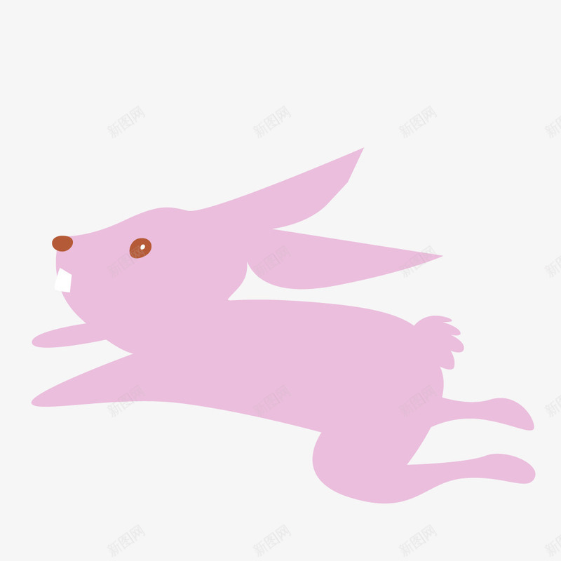 卡通手绘粉色的兔子png免抠素材_新图网 https://ixintu.com 动漫动画 卡通兔 可爱的兔子 奔跑的兔子 手绘 粉色