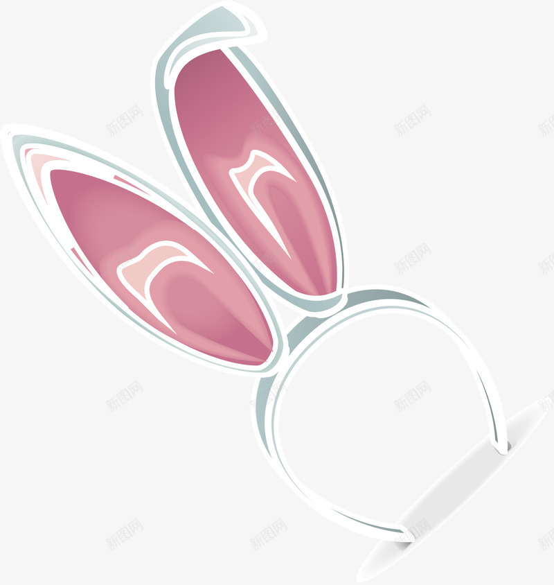 可爱粉色兔子头带png免抠素材_新图网 https://ixintu.com 兔子头带 兔子耳朵 可爱头带 呆萌头带 头饰 粉色头带