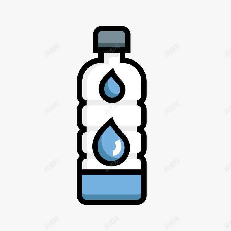 一瓶饮料png免抠素材_新图网 https://ixintu.com 圆形 形状 水滴 瓶子 瓶盖 直线 蓝色 饮料