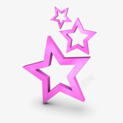 粉红五角星由远到近漂浮素材