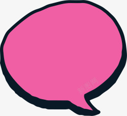 粉红色手绘对话气泡素材