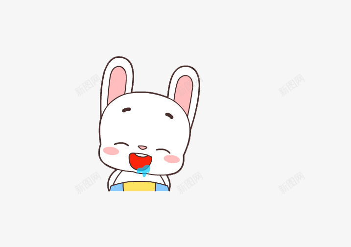 流口水的兔子png免抠素材_新图网 https://ixintu.com 兔子 卡通 口水 开心