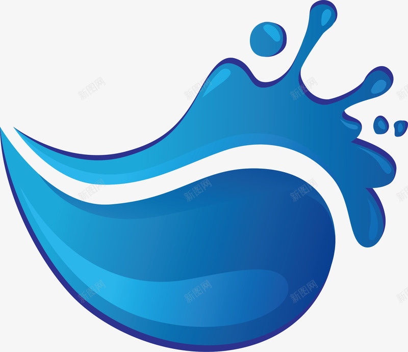 水滴波浪标识图标png_新图网 https://ixintu.com 创意水浪 卡通波浪 古典水浪 古典波浪 水浪元素 水浪标识 波浪 波浪元素
