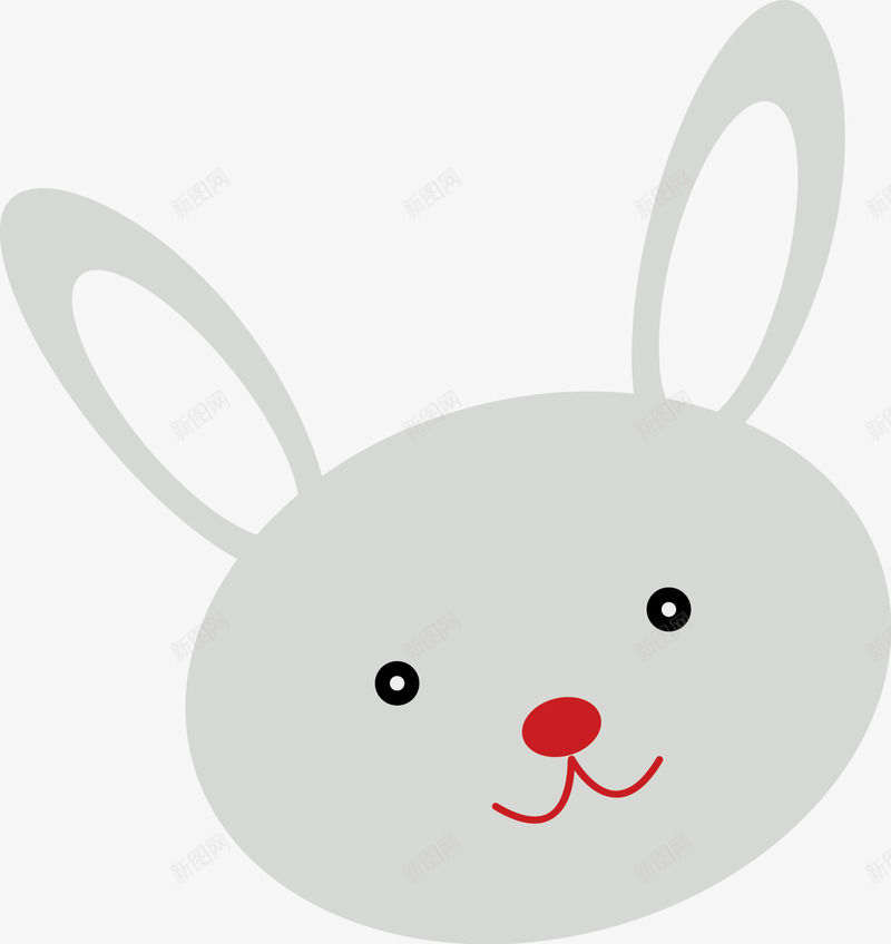 小兔子头像片矢量图ai免抠素材_新图网 https://ixintu.com 兔子头像 兔子矢量图片 矢量图