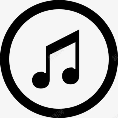 音乐的圆形按钮图标图标