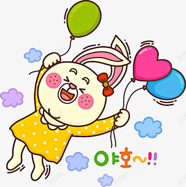 气球兔子png免抠素材_新图网 https://ixintu.com 兔子 卡通 手绘 气球 爱心 简图 红色 绿色 蓝色
