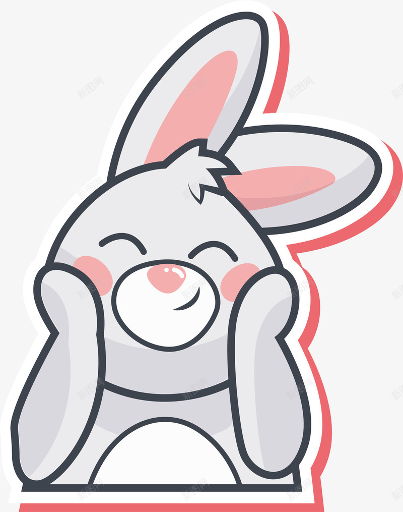 甜美可爱的兔子png免抠素材_新图网 https://ixintu.com 可爱兔子 小兔子 开心每一天 微笑兔子 甜美可爱 矢量png