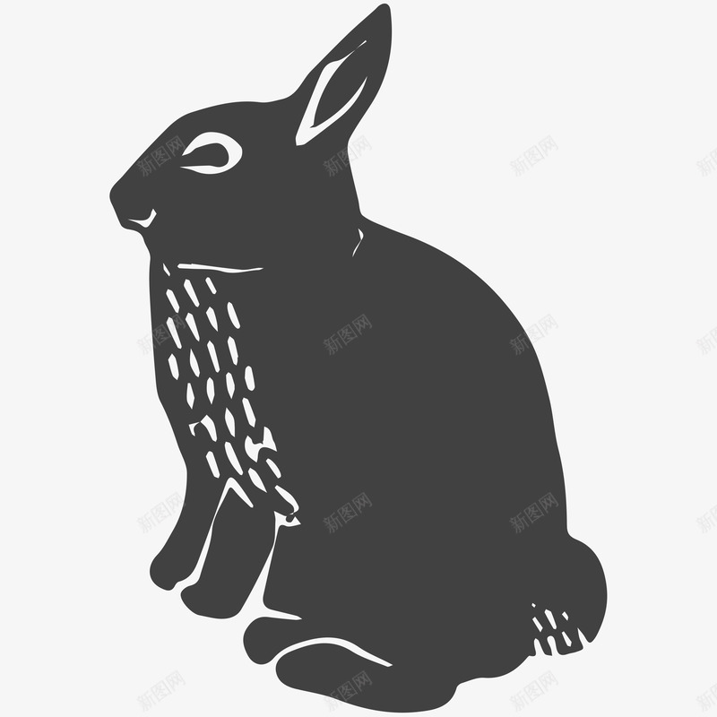 黑色兔子png免抠素材_新图网 https://ixintu.com 兔子 兔子形状 创意 剪影 剪纸 动物 可爱 艺术感 设计感 黑色