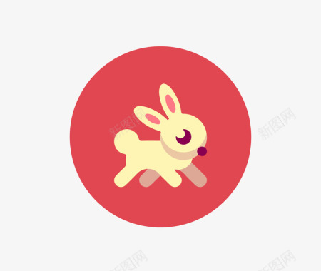 奔跑的兔子矢量图图标图标