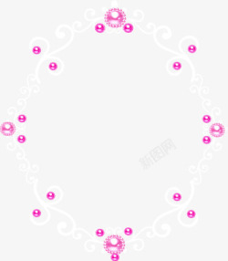 粉红珍珠花圈素材