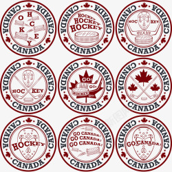 加拿大曲棍球标签素材