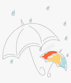 简约雨伞手绘水彩简约雨伞图高清图片