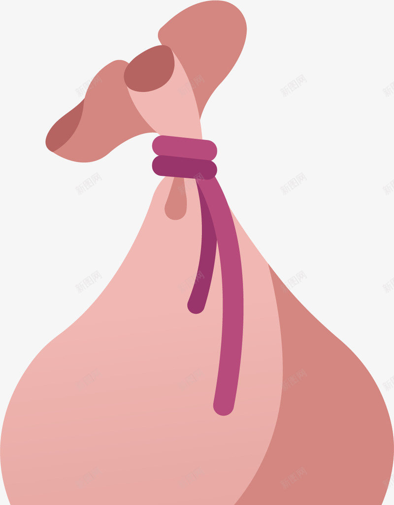 粉红色的袋子矢量图ai免抠素材_新图网 https://ixintu.com 储存 储藏 封口 普通 粉红色 绳子 袋子 矢量图