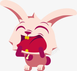大笑的粉色兔子素材