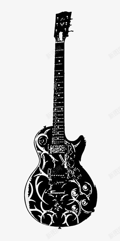 吉他图标png_新图网 https://ixintu.com 乐器 吉他 吉他社海报 装饰 音乐 黑色剪影