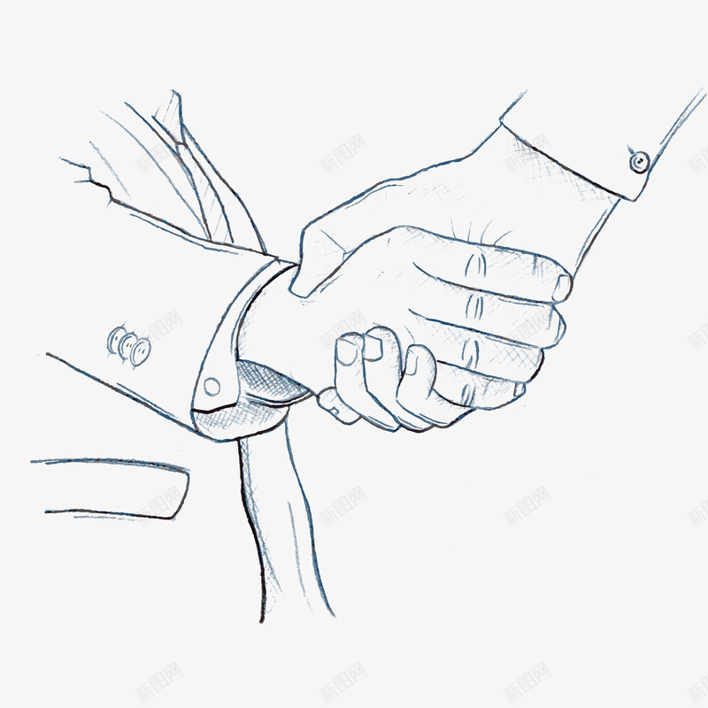 创意手绘握手的手臂png免抠素材_新图网 https://ixintu.com 互利 卡通握手 合作 手绘手势 手臂 握手矢量图 握手言和 蓝色