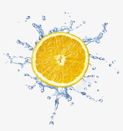橙色液体动感橙子高清图片