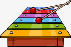 木琴玩具彩色木琴手绘插画高清图片