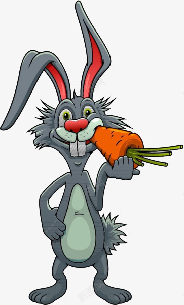 卡通兔子吃胡萝卜png免抠素材_新图网 https://ixintu.com 免扣兔子 兔子吃 卡通 胡萝卜