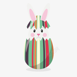兔子手扶彩色蛋彩色装饰复活节鸡蛋高清图片